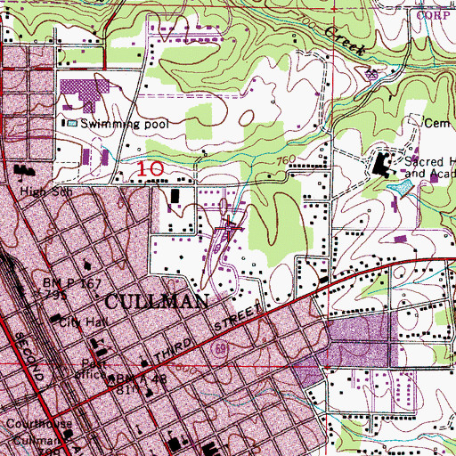 Topographic Map of Davis Lake, AL