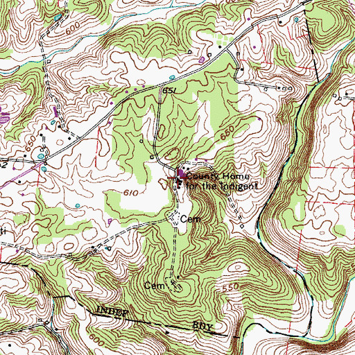 Topographic Map of Montgomery County Home, TN