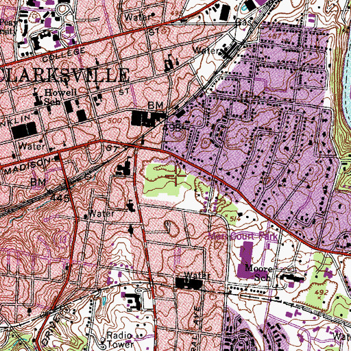 Topographic Map of Murtland Field, TN
