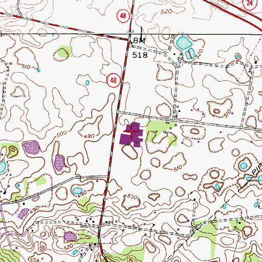 Topographic Map of Northeast High School, TN