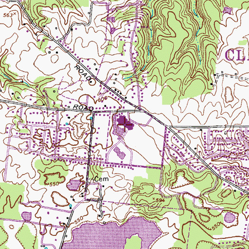 Topographic Map of Northwest High School, TN