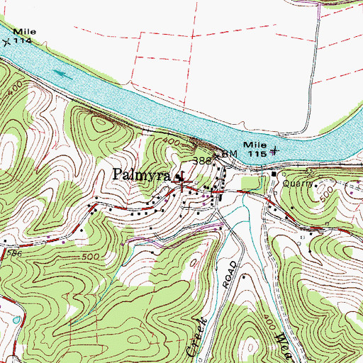 Topographic Map of Palmyra School (historical), TN