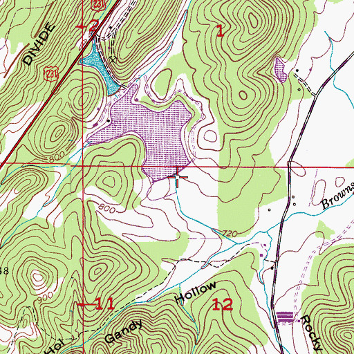 Topographic Map of Curtis Williams Upper Dam, AL