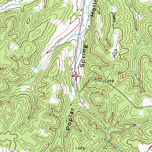 Topographic Map of Poplar Spring Furnace (historical), TN