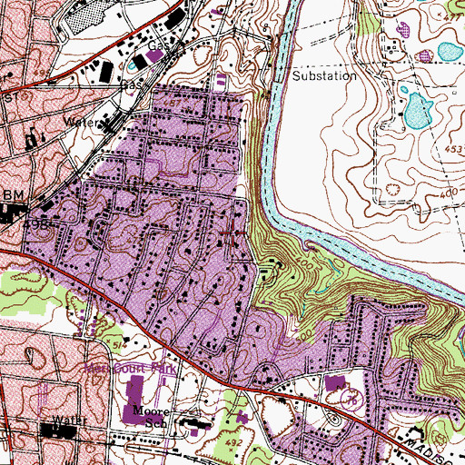 Topographic Map of Porter Bluff Park (historical), TN