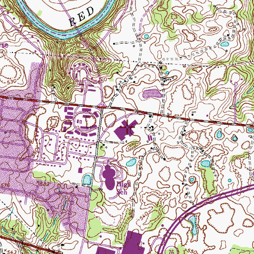 Topographic Map of Richview Middle School, TN