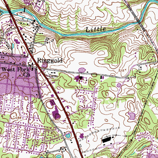 Topographic Map of Ringgold Elementary School, TN