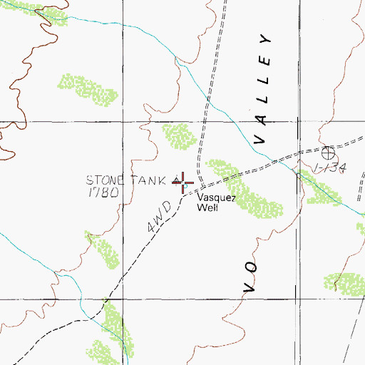 Topographic Map of Vasquez Well, AZ