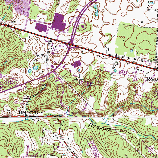 Topographic Map of Montgomery County Rotary Park, TN