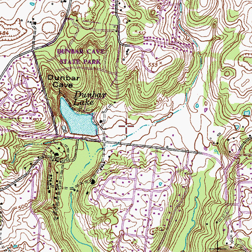 Topographic Map of Swan Lake Golf Course, TN