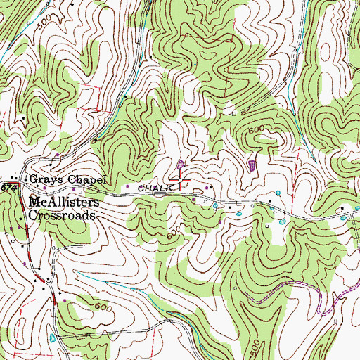 Topographic Map of Tabor Ore Bank, TN