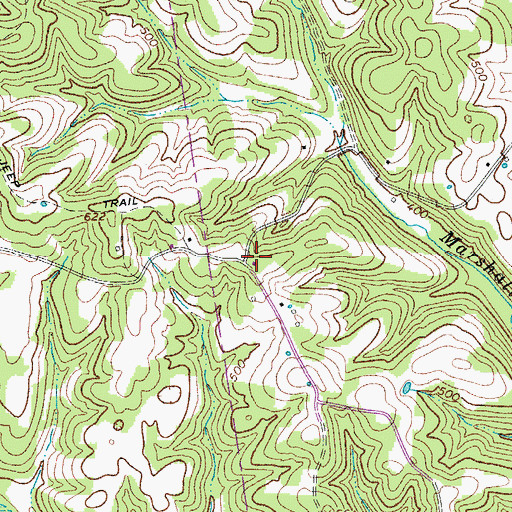 Topographic Map of Taylors Grove Church (historical), TN