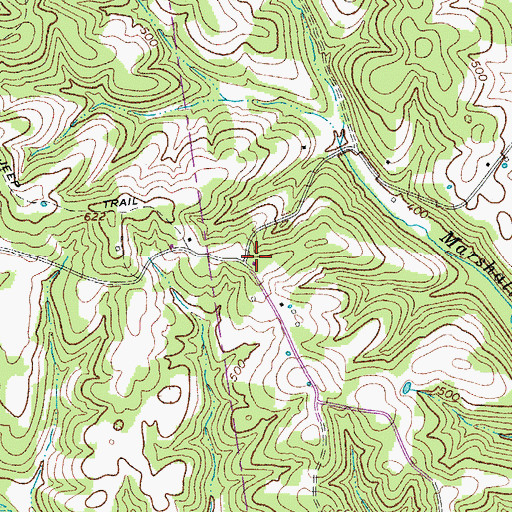 Topographic Map of Taylors Grove Church (historical), TN