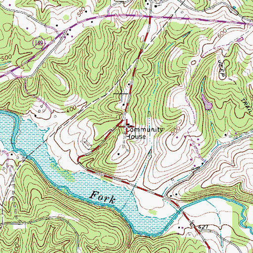 Topographic Map of Union School (historical), TN