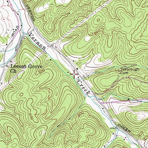 Topographic Map of Vernon Furnace (historical), TN