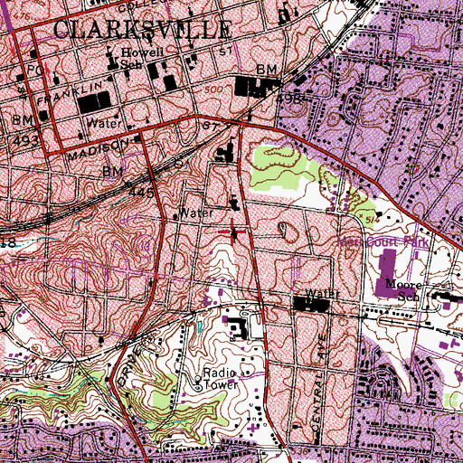 Topographic Map of Wesley Chapel Christian Methodist Episcopal Church, TN