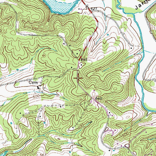 Topographic Map of Wilson Chapel (historical), TN