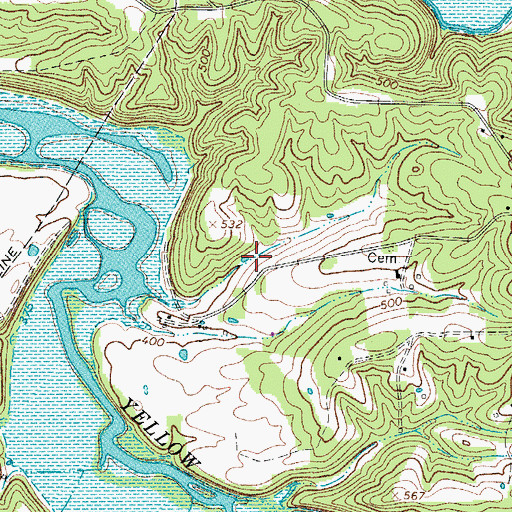 Topographic Map of Yellow Creek Forge (historical), TN