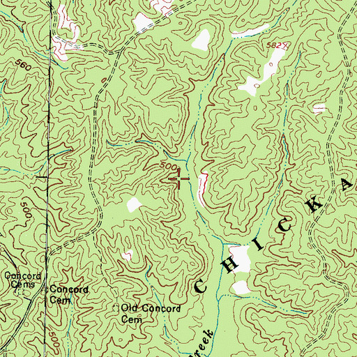 Topographic Map of Chickasaw State Forest, TN