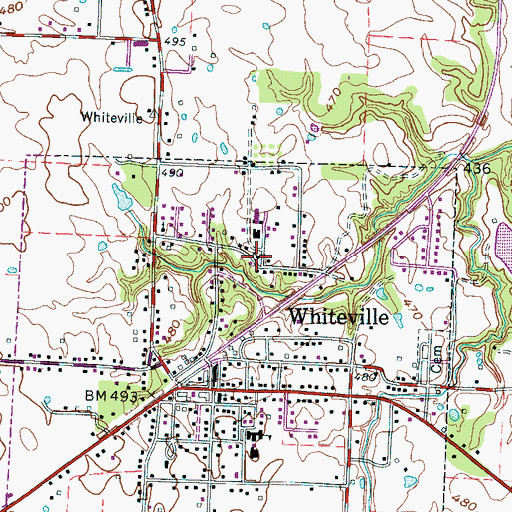 Topographic Map of Elcanaan Baptist Church, TN
