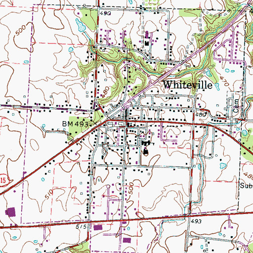 Topographic Map of First Baptist Church, TN
