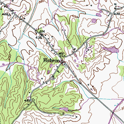 Topographic Map of Hebron Baptist Church, TN