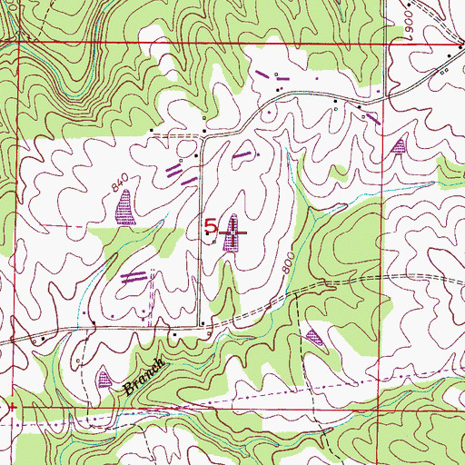 Topographic Map of Lake Ege, AL