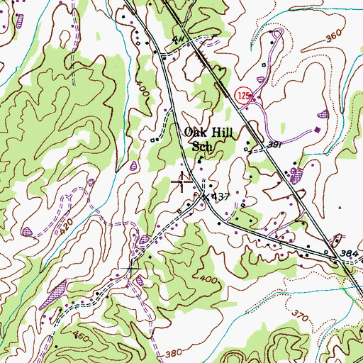 Topographic Map of Oak Hill Baptist Church, TN