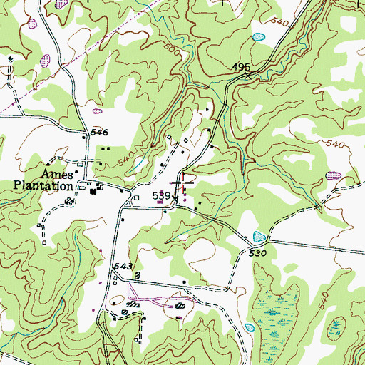 Topographic Map of Ames School (historical), TN