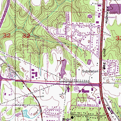 Topographic Map of L B Hayes Dam, AL