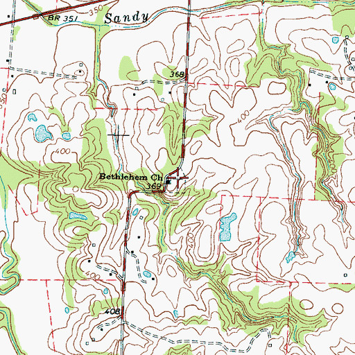 Topographic Map of Bethlehem Cemetery, TN