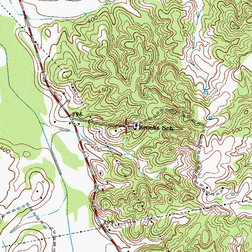 Topographic Map of Brooks Cemetery, TN
