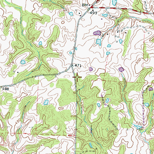 Topographic Map of Burnett School (historical), TN