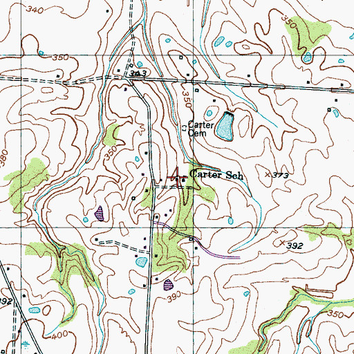 Topographic Map of Carter Chapel, TN