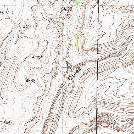 Topographic Map of Vaughn Spring, AZ