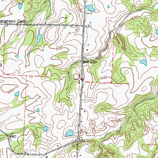 Topographic Map of Center School (historical), TN