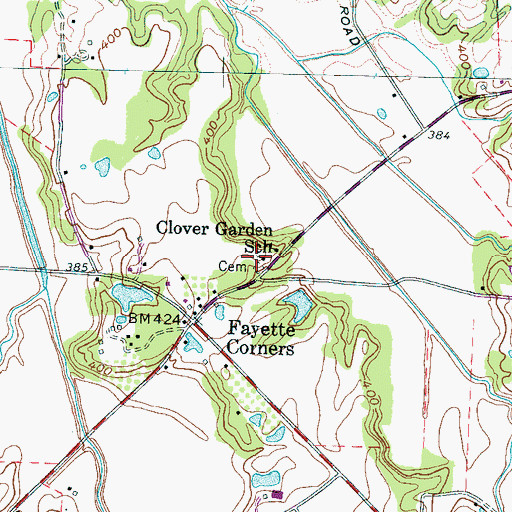 Topographic Map of Clover Garden Church, TN