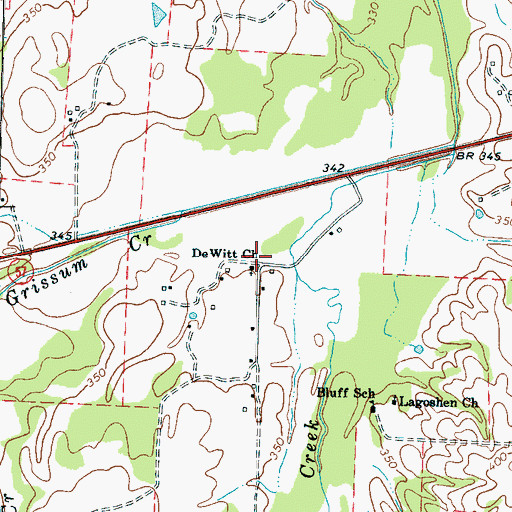 Topographic Map of DeWitt School (historical), TN
