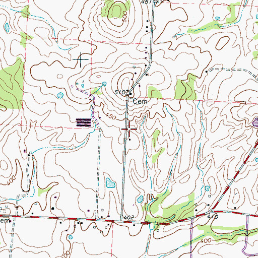 Topographic Map of East Macon Church (historical), TN