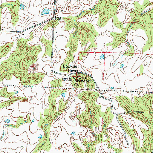 Topographic Map of Ebenezer Cemetery, TN