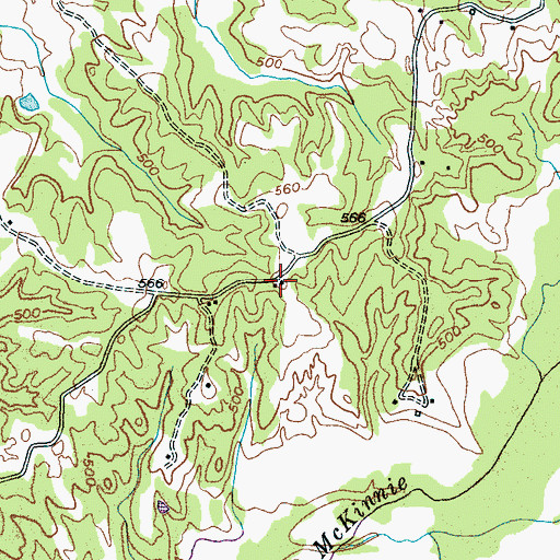 Topographic Map of Fletcher Church (historical), TN