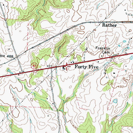 Topographic Map of Forty Five School (historical), TN