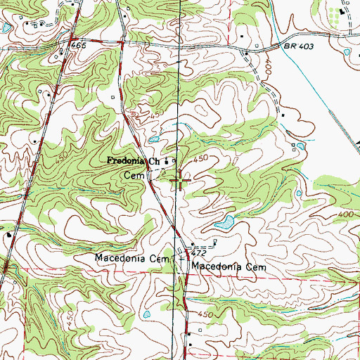 Topographic Map of Fredonia School (historical), TN