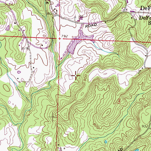 Topographic Map of Theo League Lake, AL