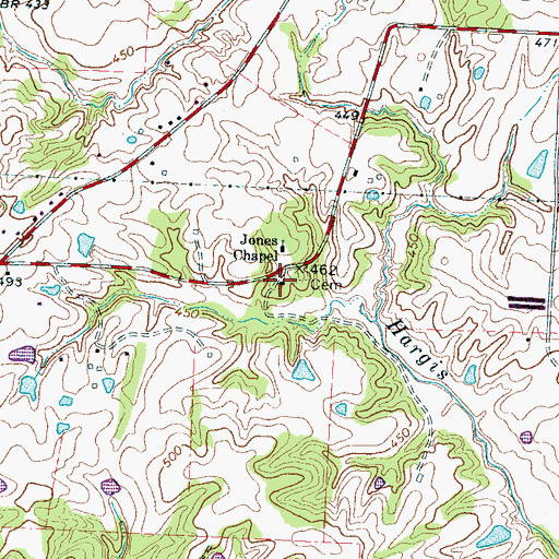 Topographic Map of Jones School (historical), TN
