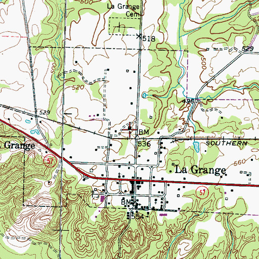 Topographic Map of La Grange Elementary School, TN