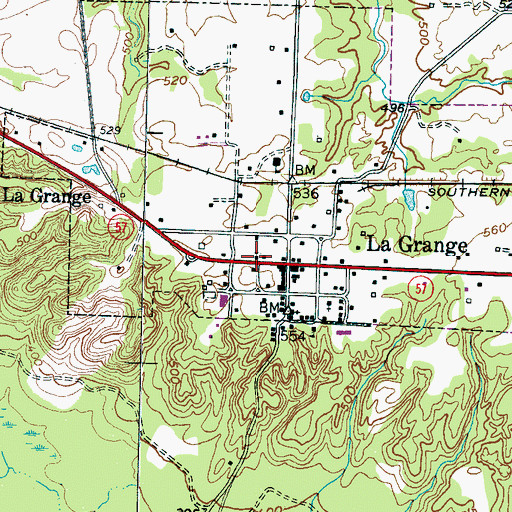 Topographic Map of La Grange Methodist Church, TN