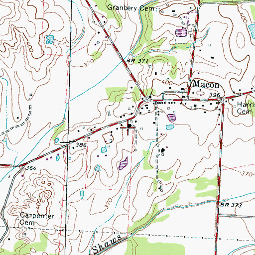 Topographic Map of Macon School (historical), TN