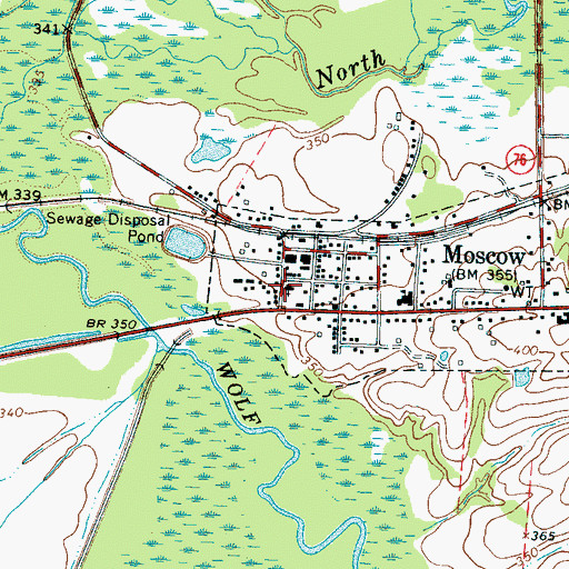 Topographic Map of Morris Memorial Baptist Church, TN