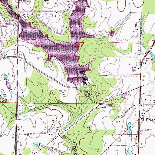 Topographic Map of Lake George Dam, AL